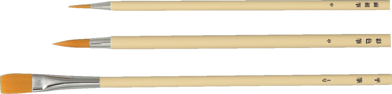 Nylon plastic shaft design brush set of 3