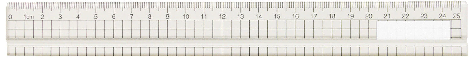 Acrylic grid ruler 25cm (with grooves)