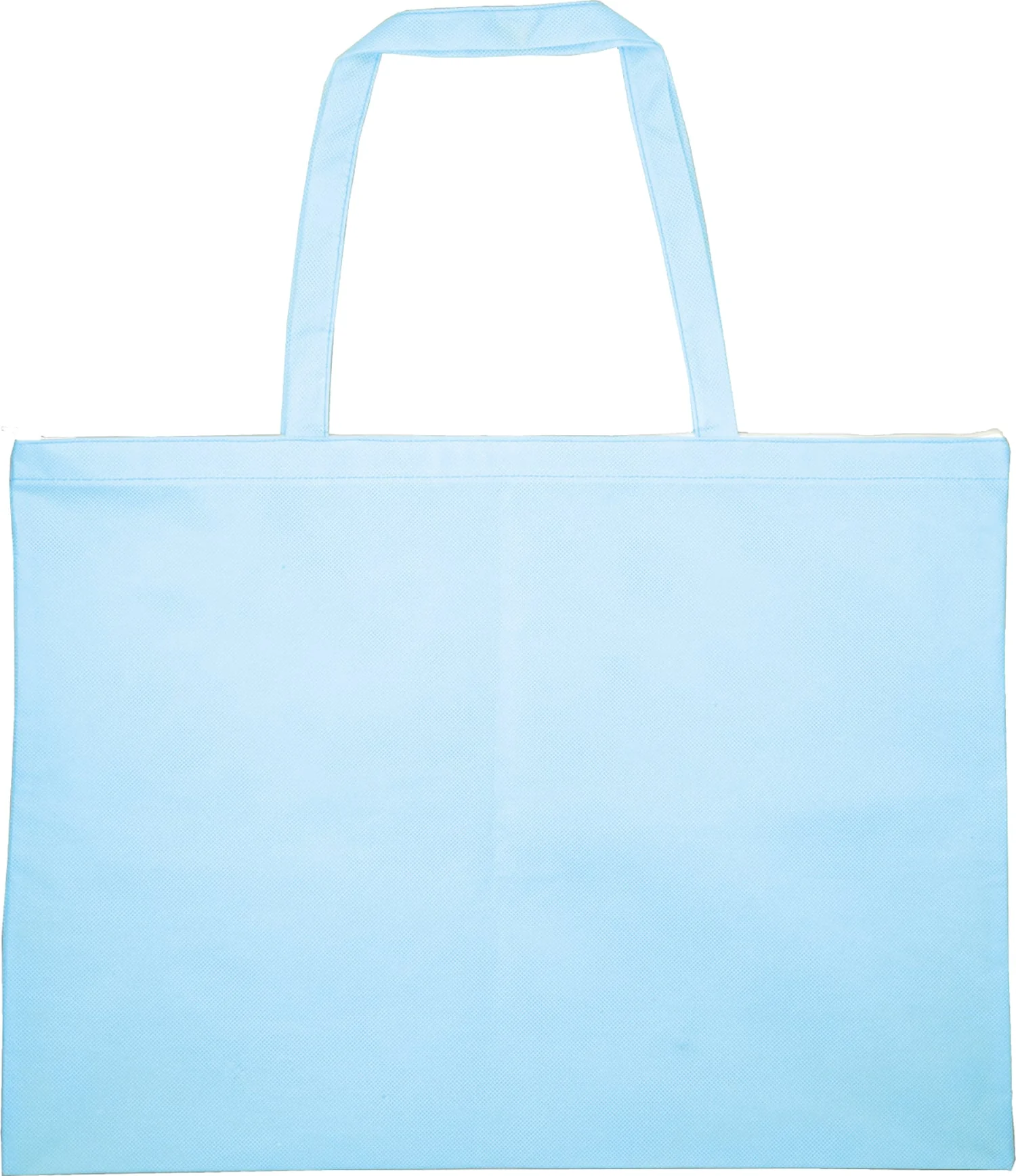 Work bag made of non-woven fabric, large light blue (with zipper)
