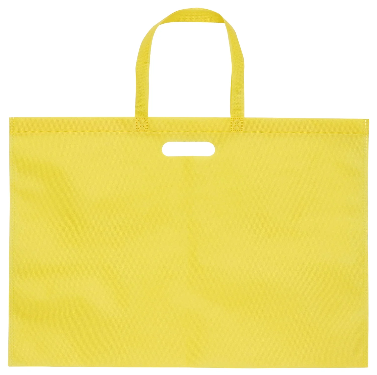 Large work storage bag, perforated handle, light yellow