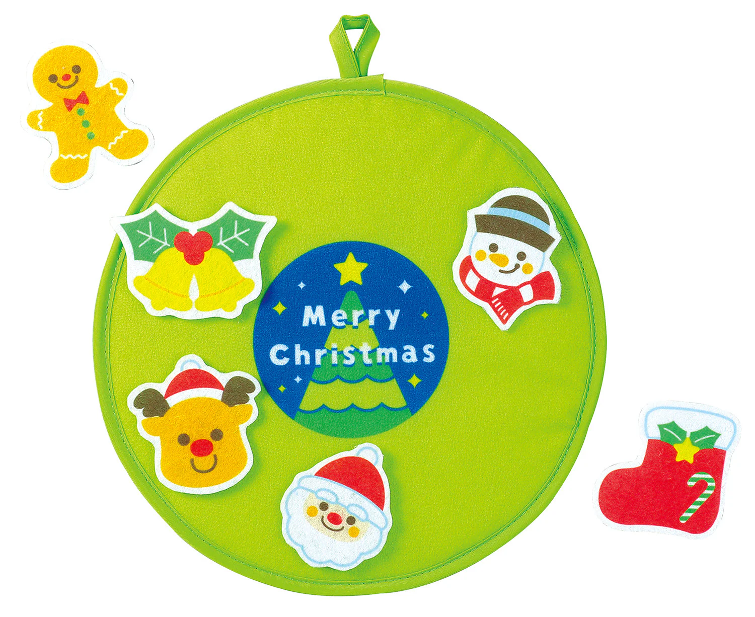 Christmas wreath attached with felt
