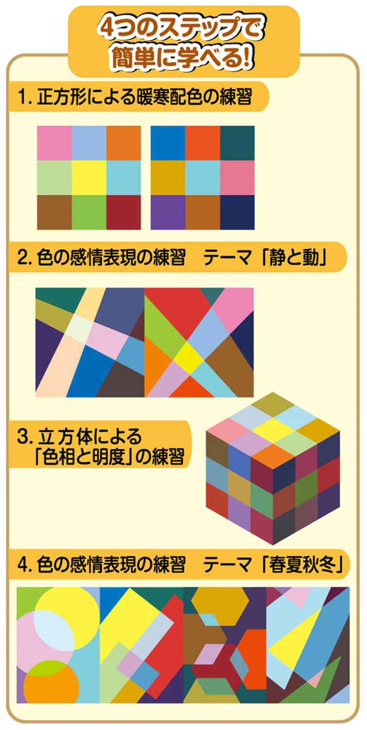 Color mixing card learning set Geometric design edition 4 types set - Image 3