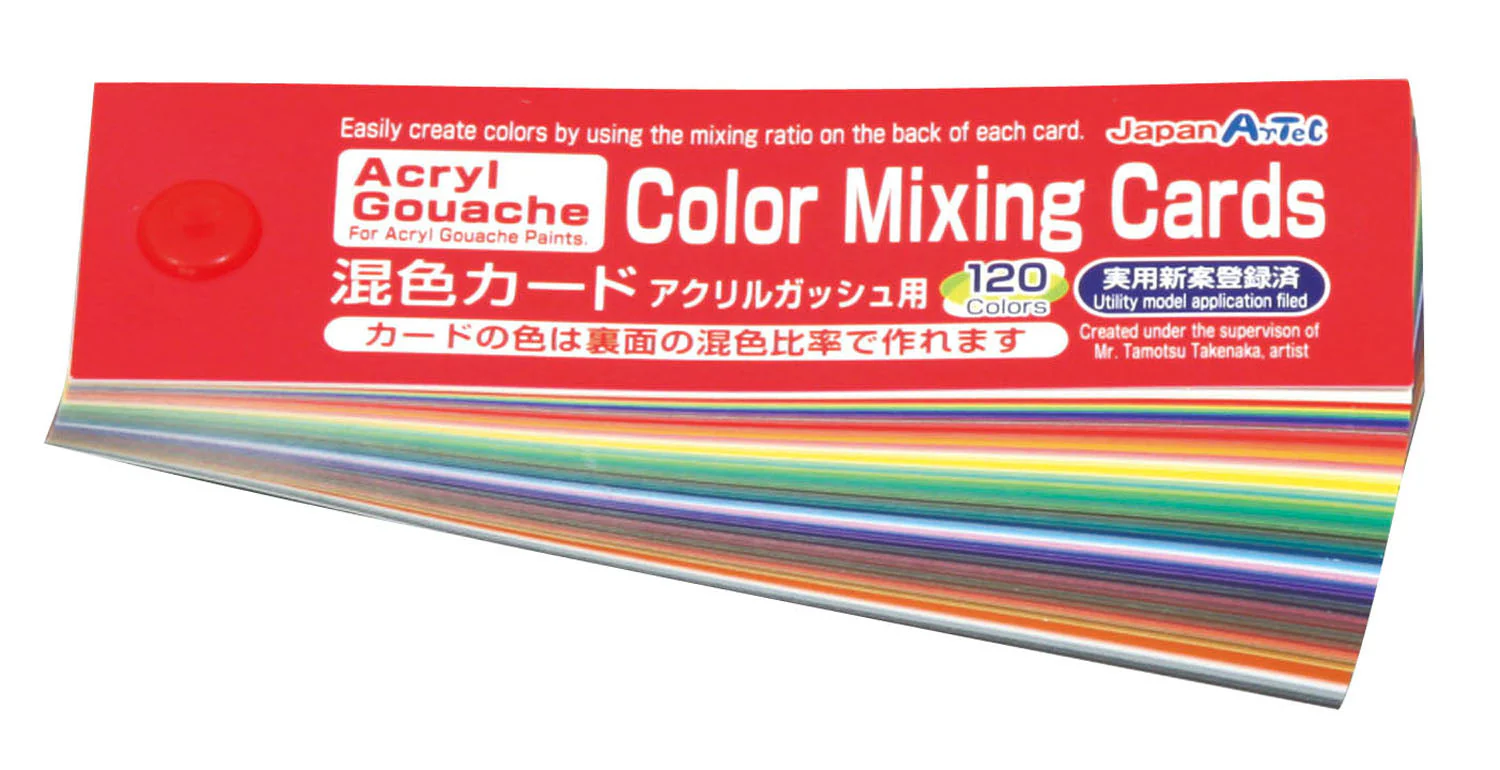 Mixed color card for acrylic gash with storage bag