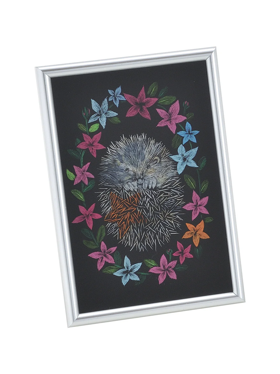Acrylic art glass metallic frame set small