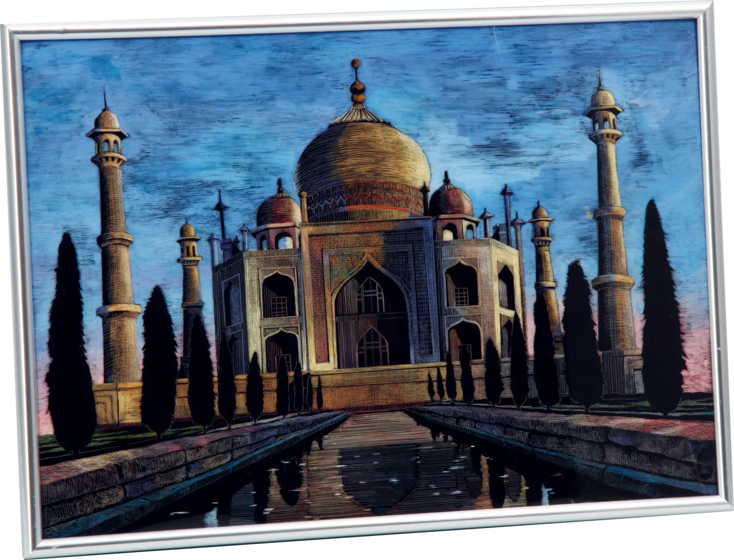 Polyester art glass A4 metallic frame set