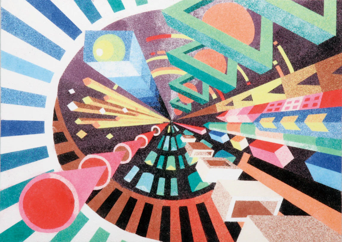 One point perspective sand painting set