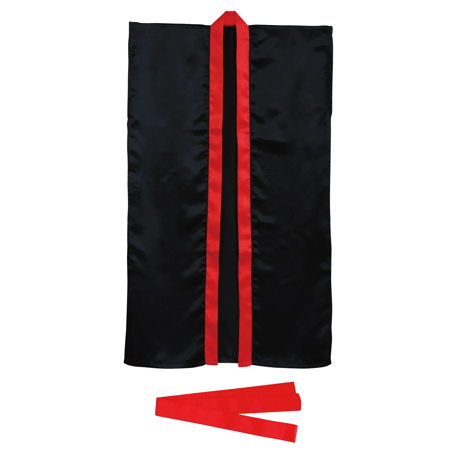 Soft satin long happy S black/red collar (with headband)