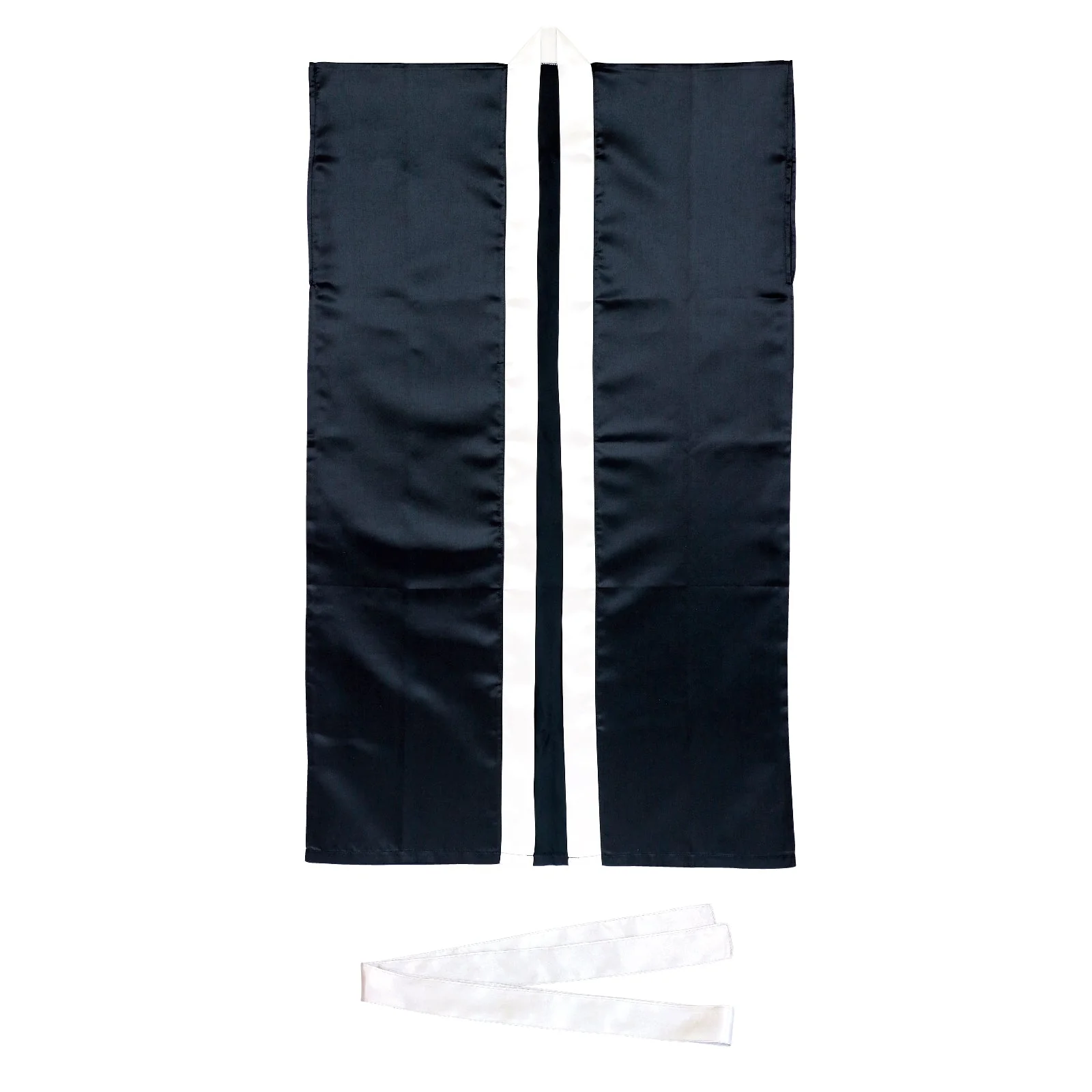 Soft satin long happy S black/silver collar (with headband)