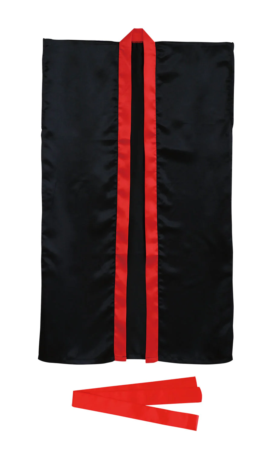 Soft satin long hip L black/red collar (with headband)