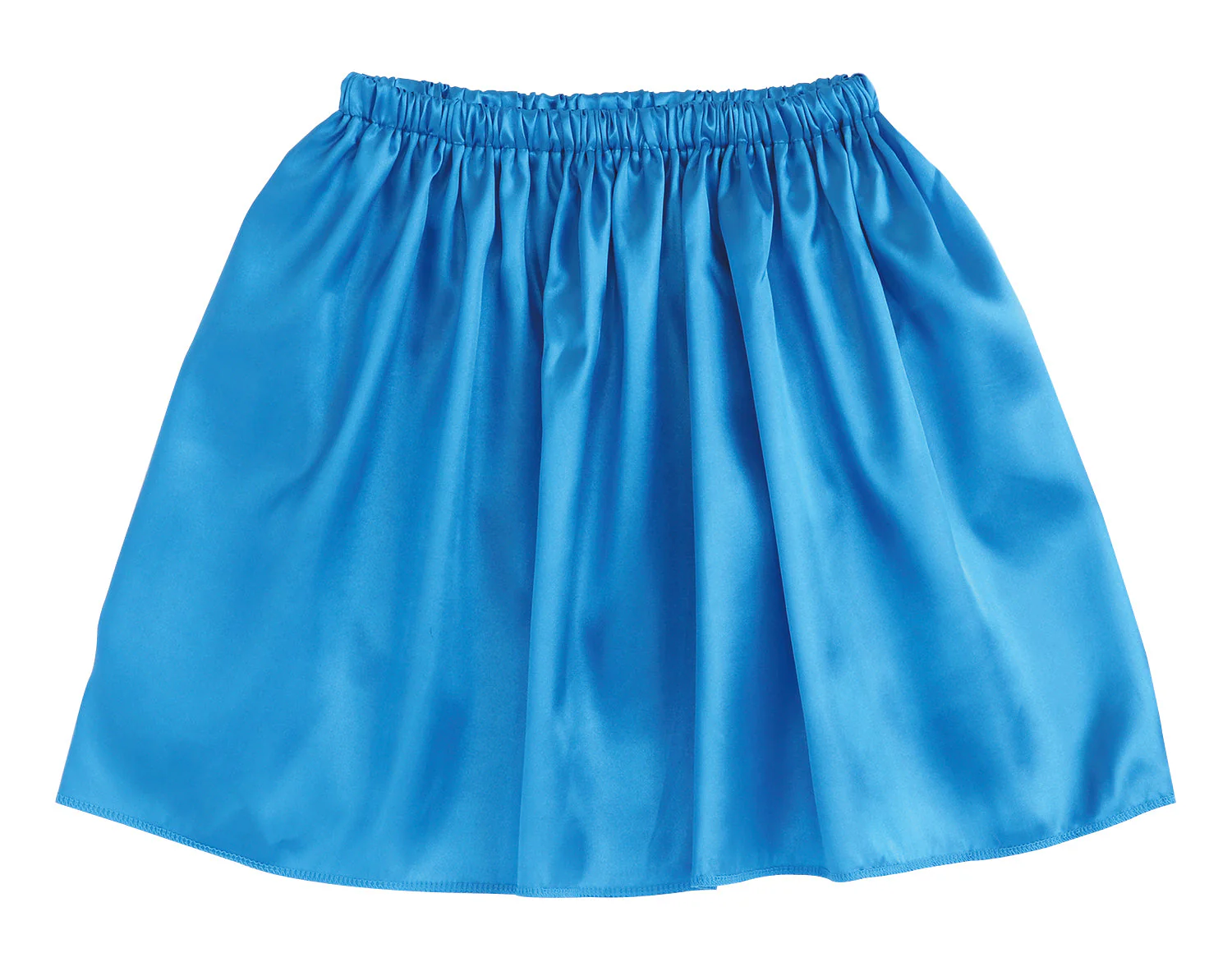 Soft satin flare skirt M blue