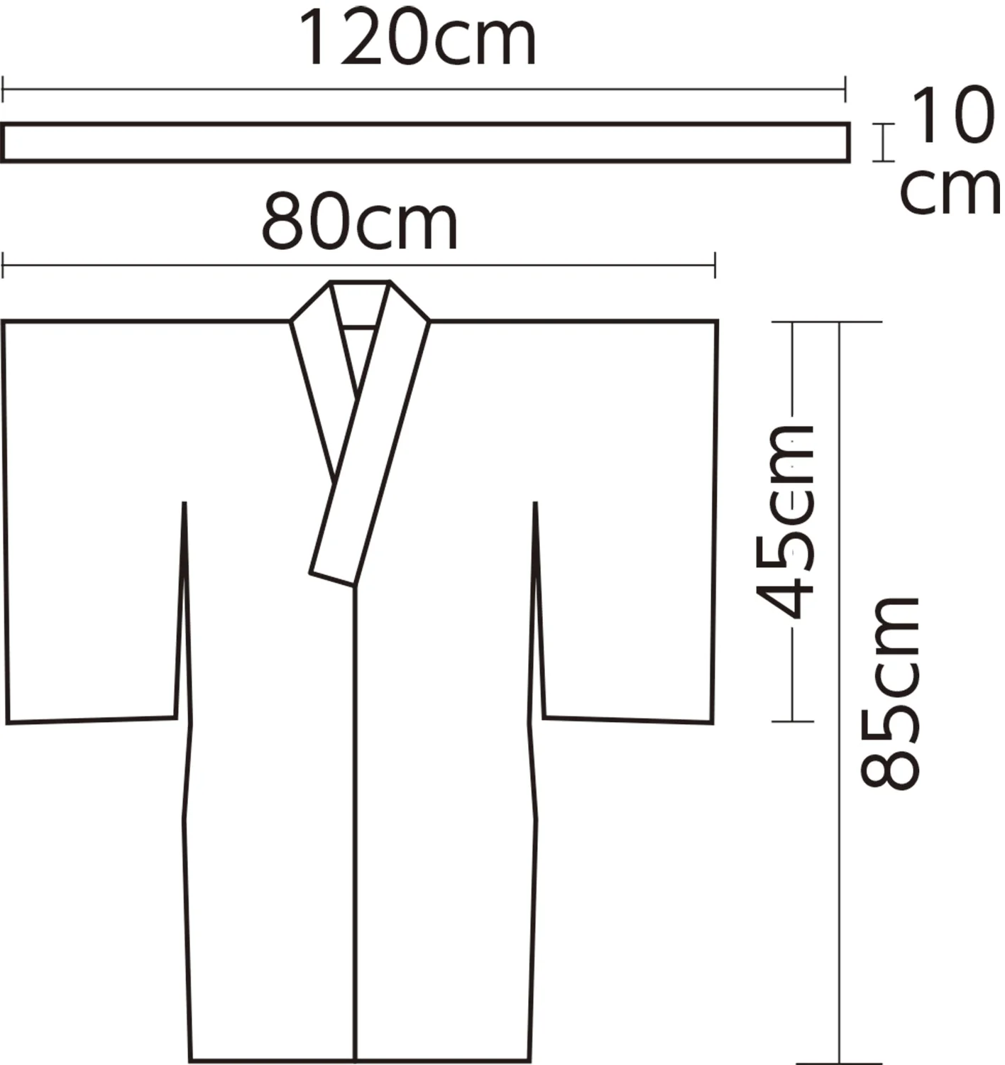 Costume base kimono (with sleeves) light blue - Image 2