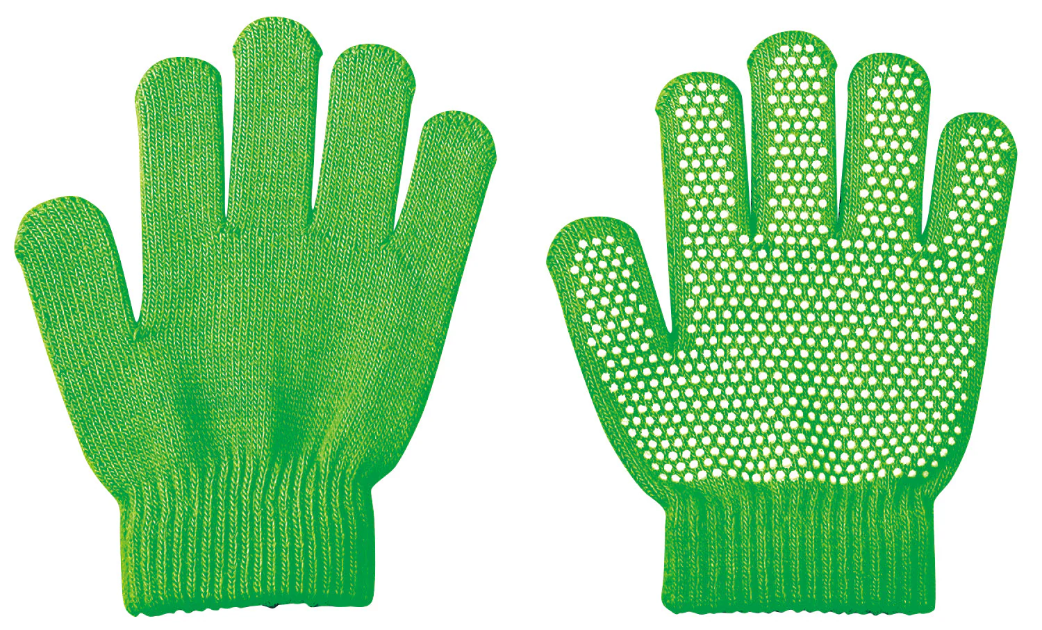 Colored stretchy gloves with anti-slip fluorescent green
