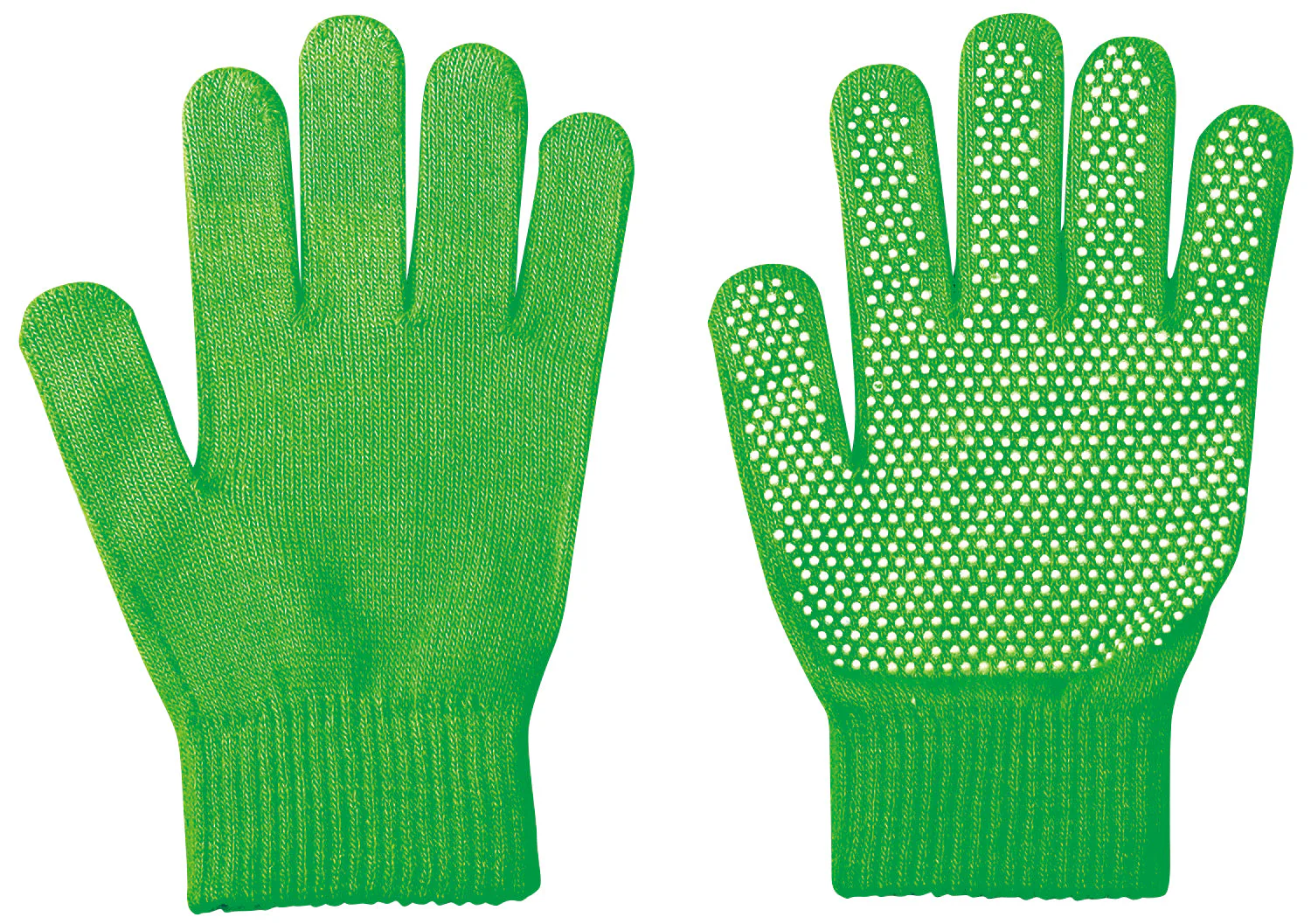 Colored Gloves, Large, Fluorescent Green with Anti-Slip