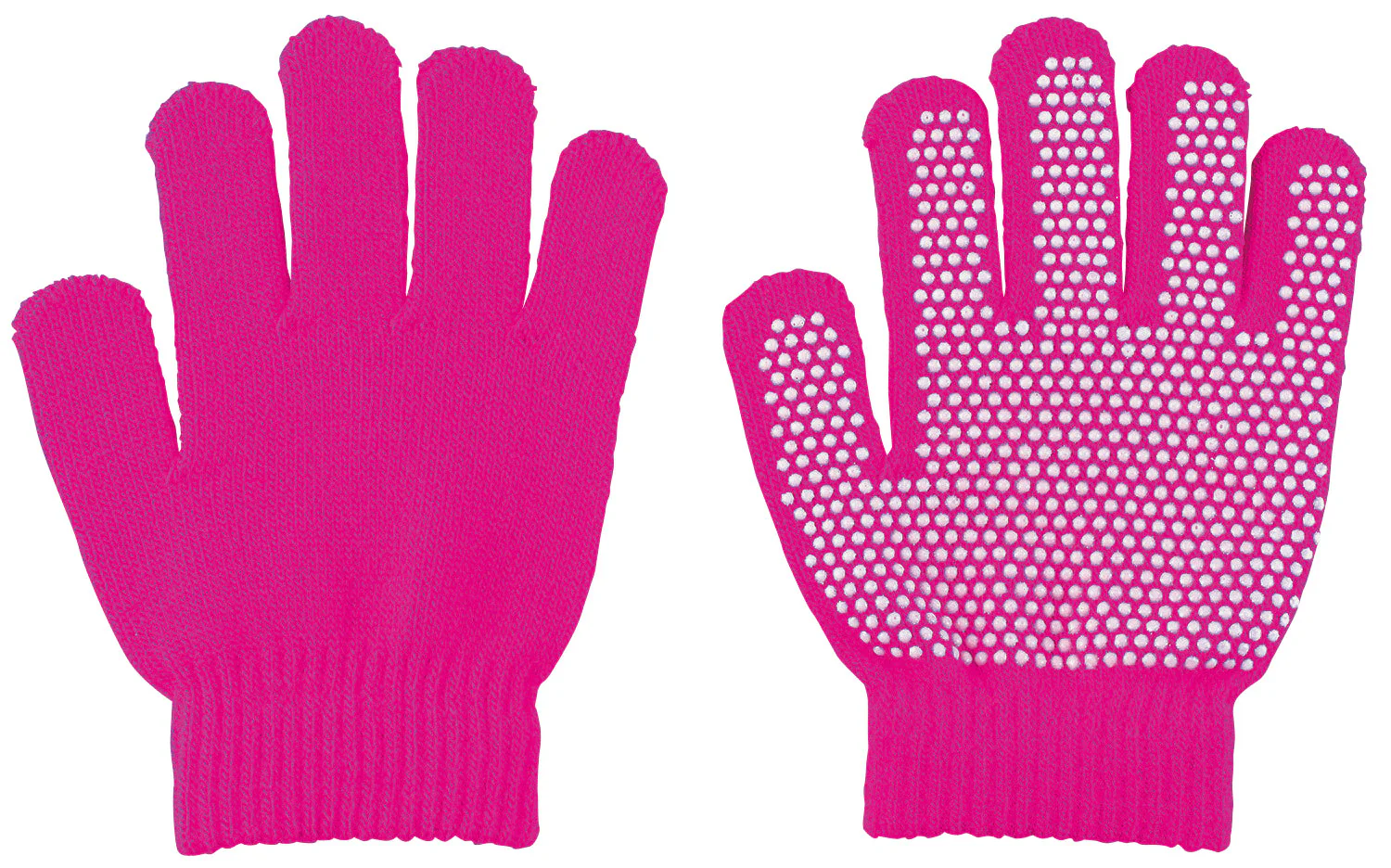 Colored stretchy gloves with anti-slip fluorescent pink