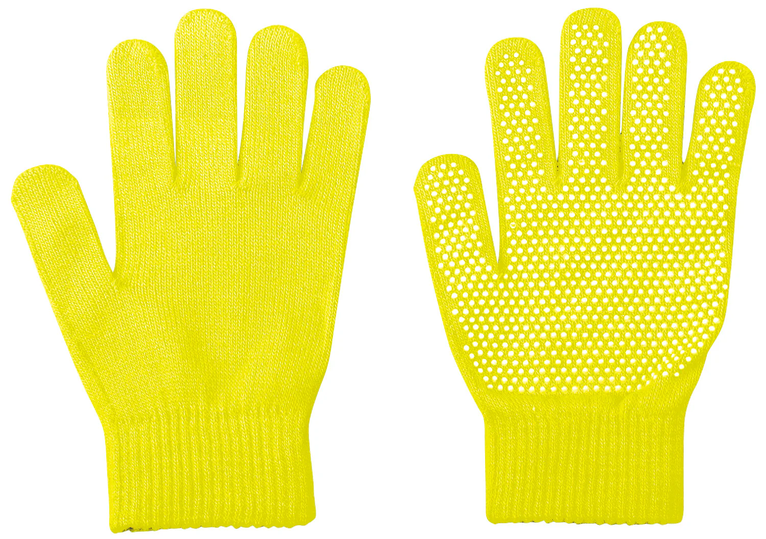 Colored Gloves, Large, Non-Slip, Fluorescent Yellow