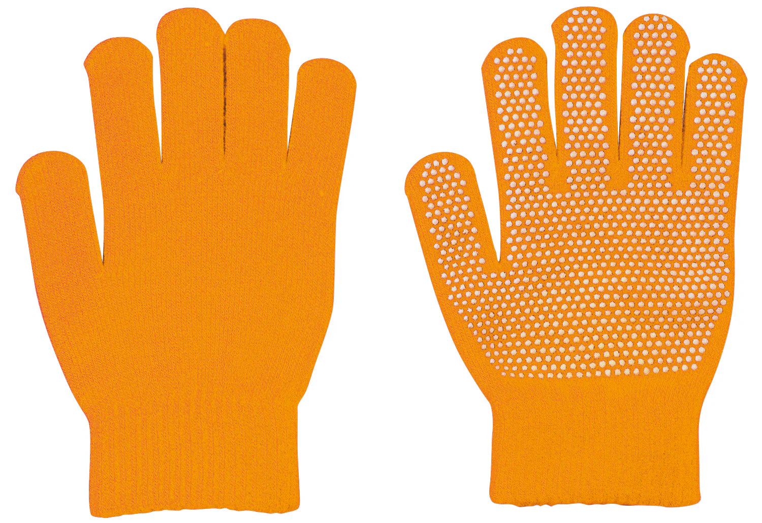 Colored stretchy gloves, large, non-slip, fluorescent orange