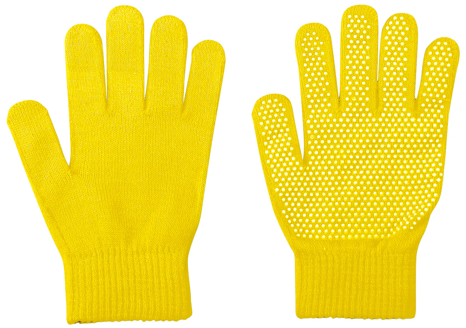 Colored stretchy gloves, large, non-slip, yellow