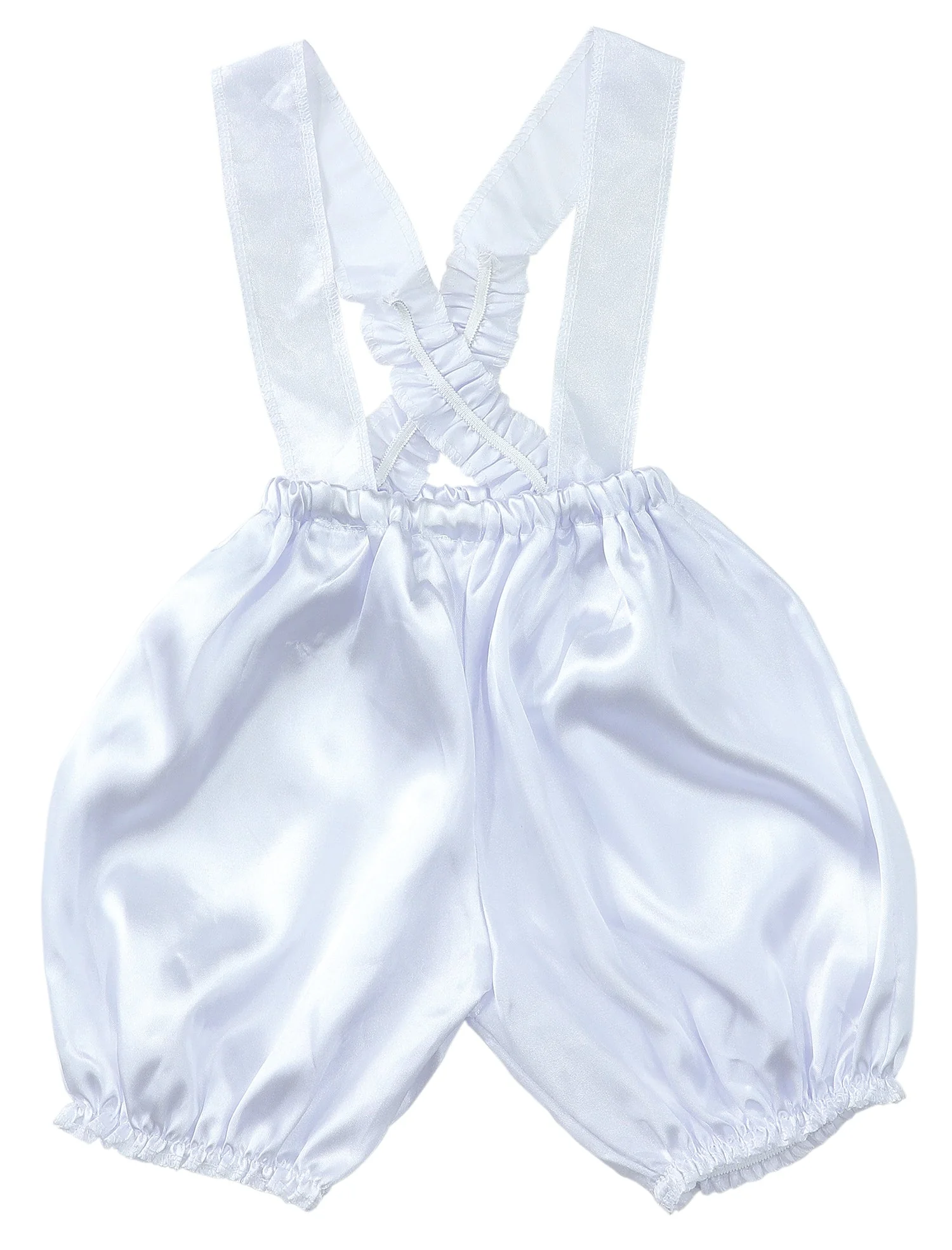 Soft satin salpette pumpkin pants C white