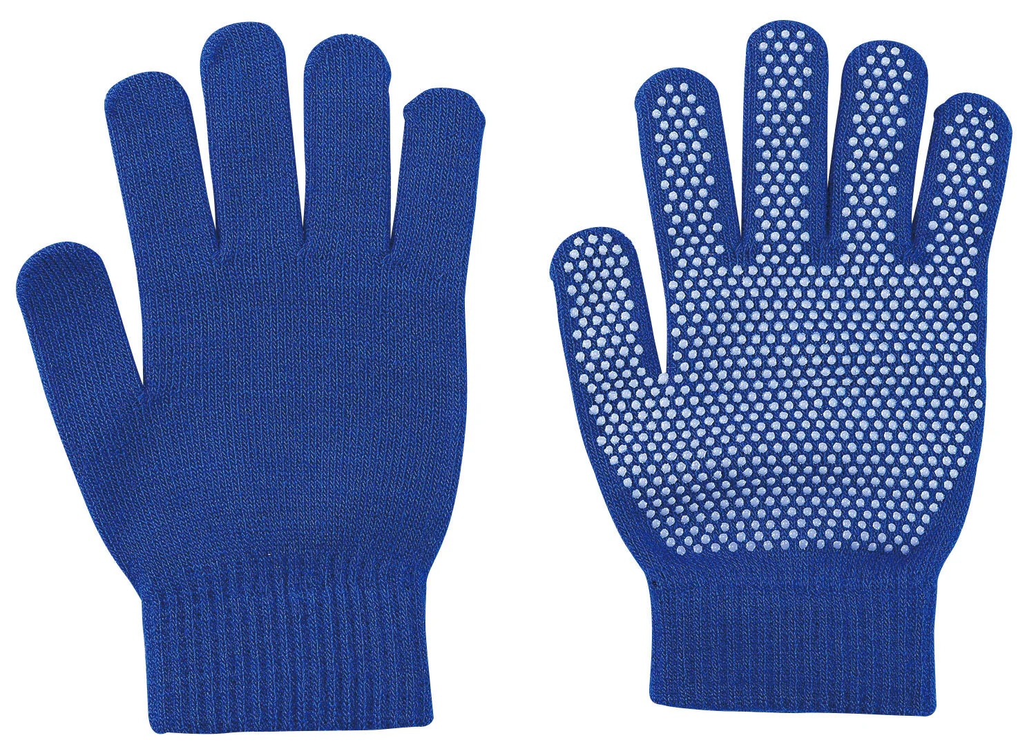 Colored stretchy gloves with large anti-slip grip, color blue