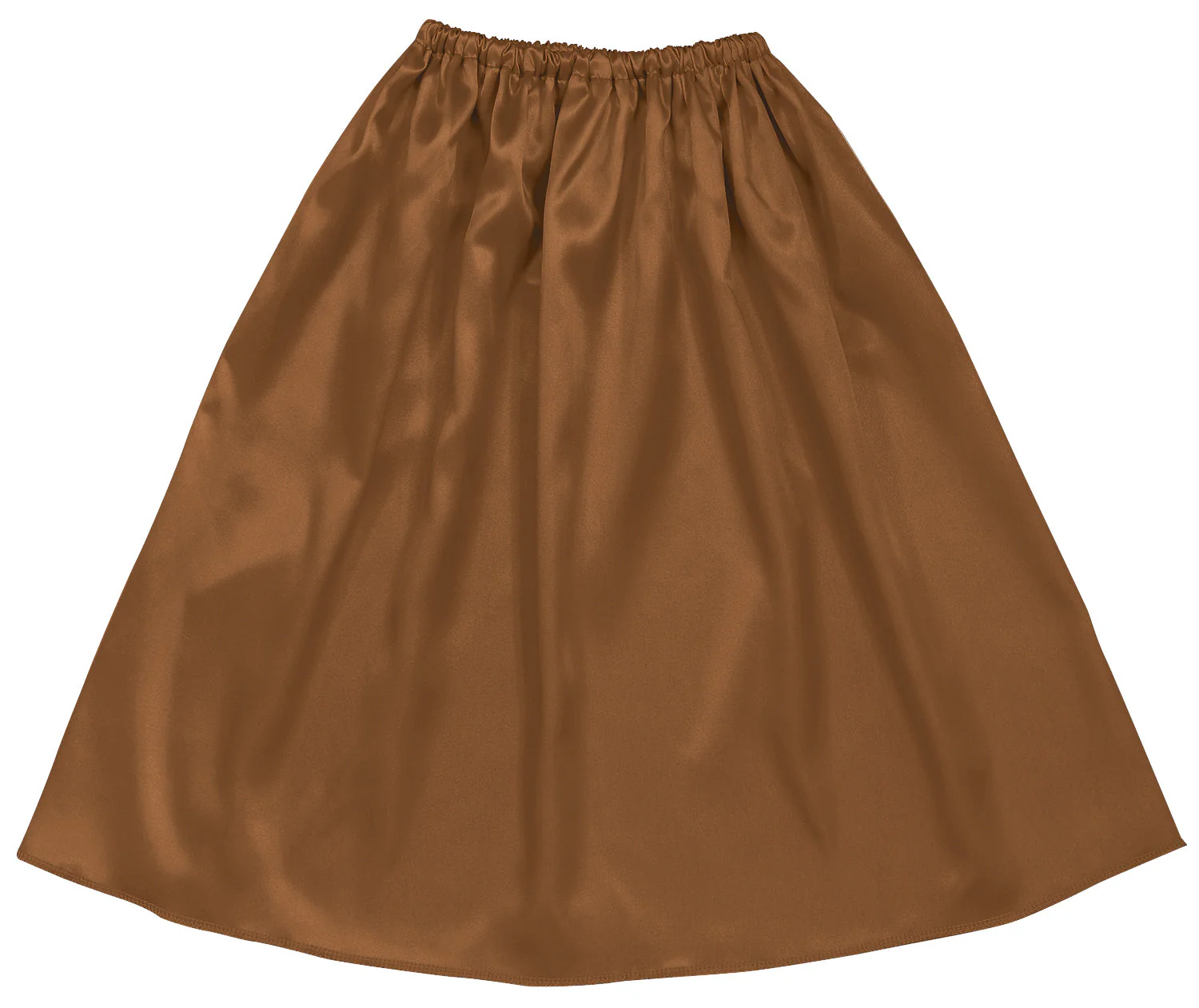 Soft satin jacket/skirt straight brown