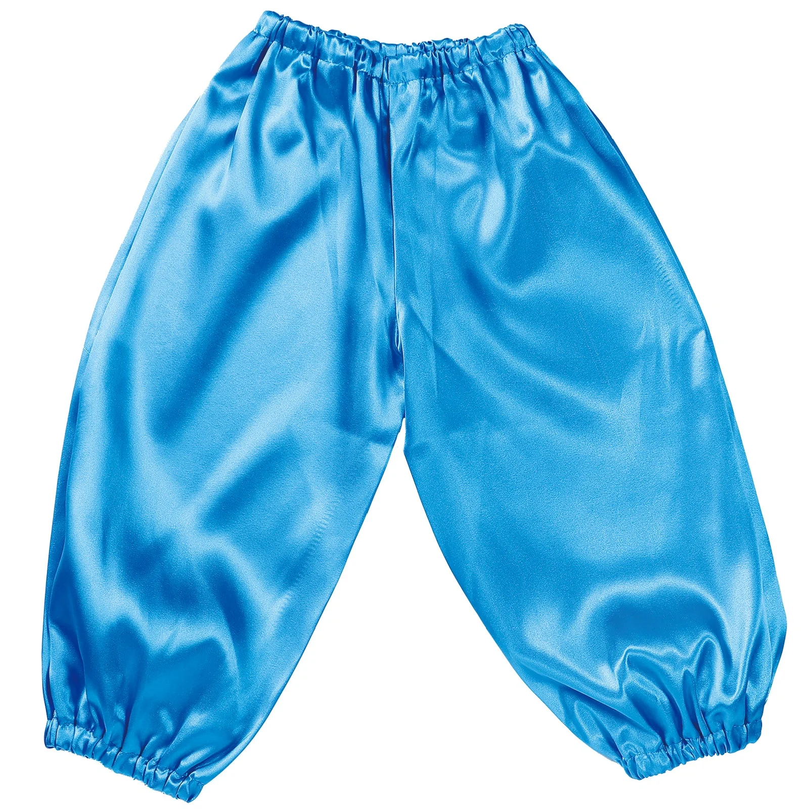 Soft satin salle pants C size blue