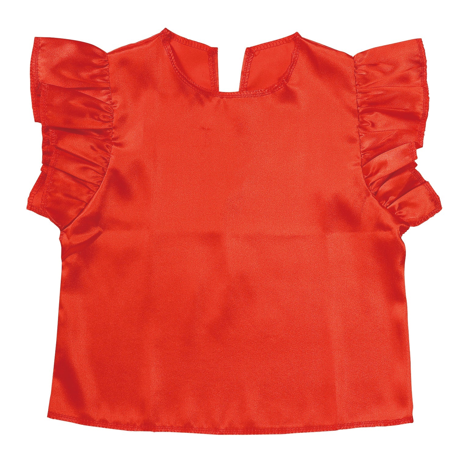 Soft satin fluffy shirt red