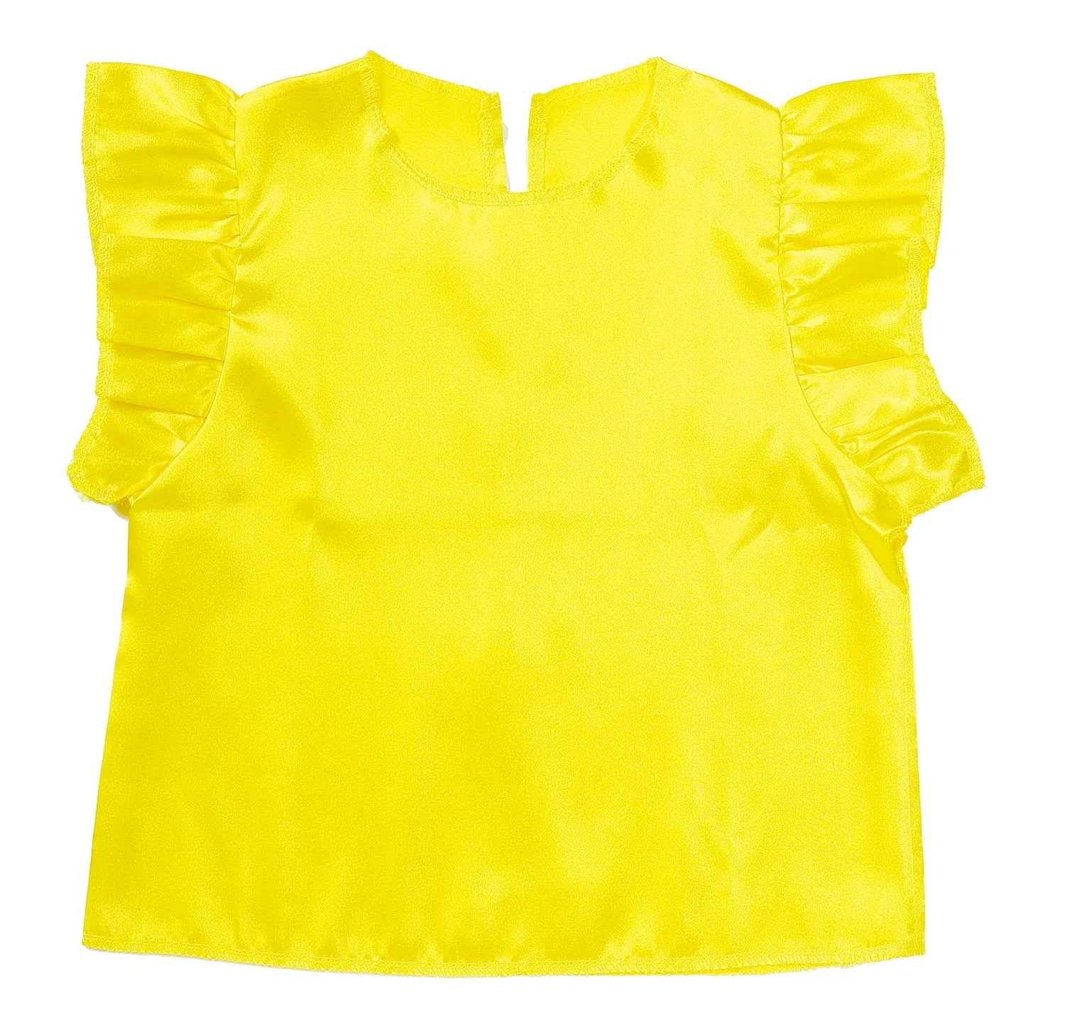 Soft satin fluffy shirt yellow