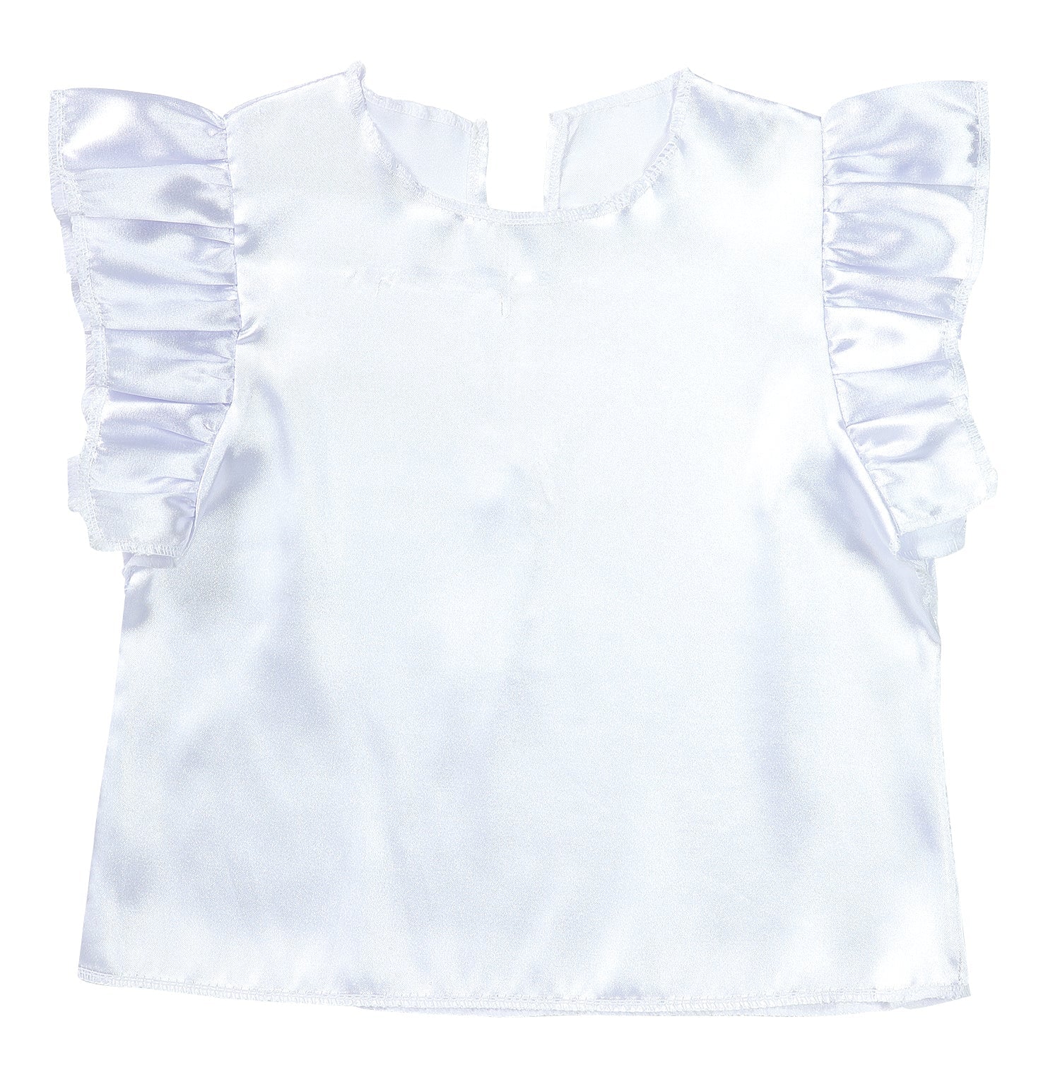 Soft satin fluffy shirt white