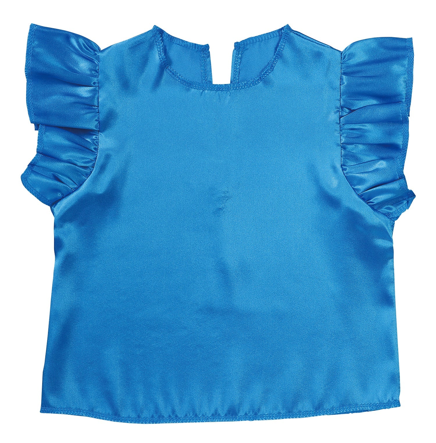 Soft satin fluffy shirt blue