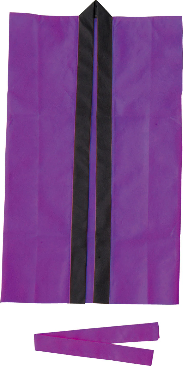 Long happy non-woven fabric purple S (with headband)
