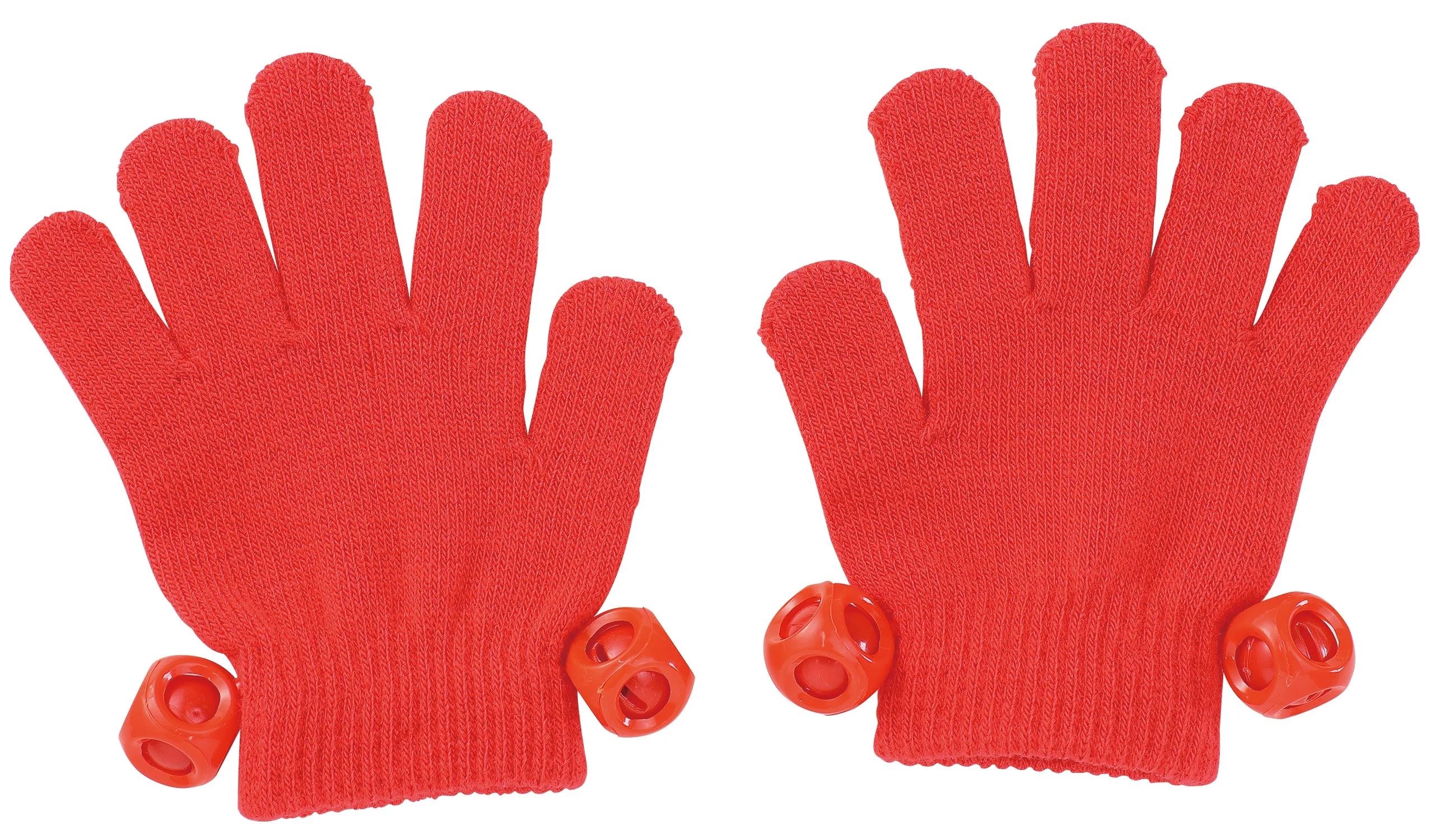 Colorful gloves with bell red