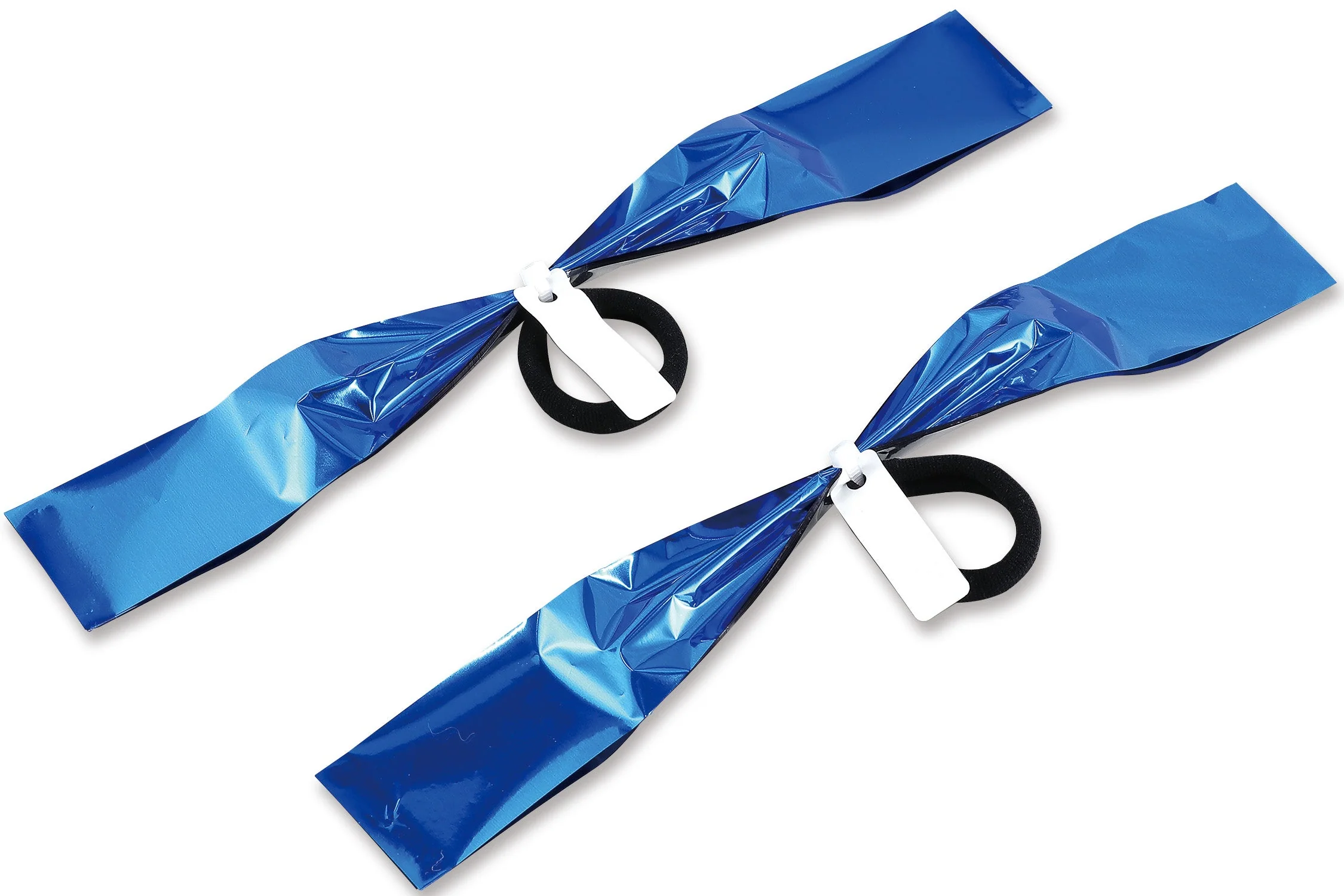 Hand-free pompon name tag with blue silver bar - Image 2