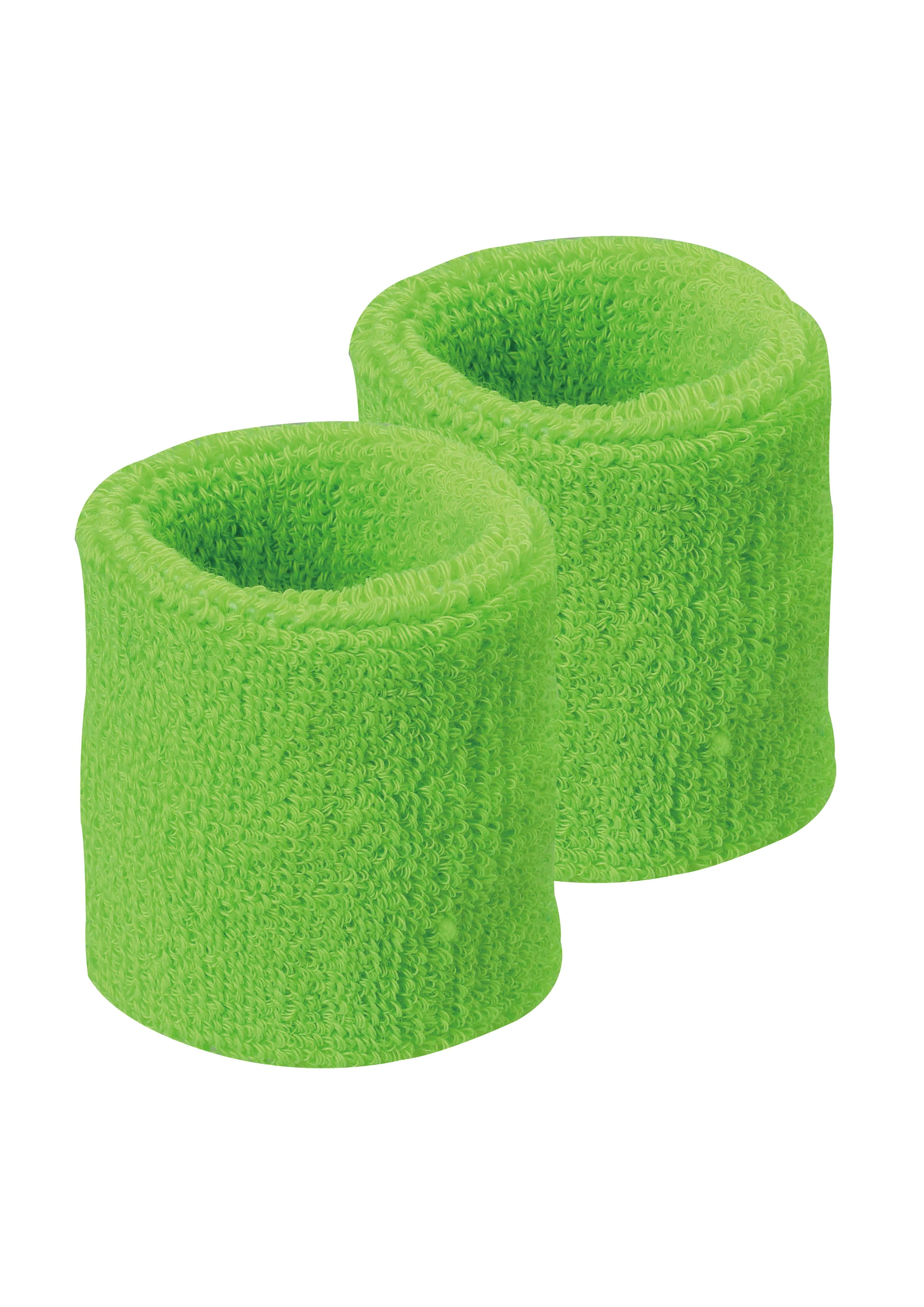 Soft towel wristband fluorescent green