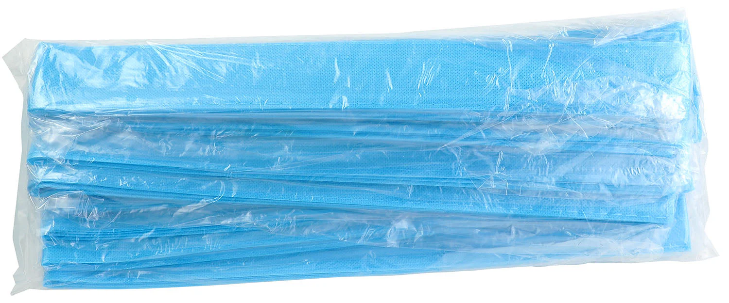 Colored non-woven fabric hachimaki light blue set of 10