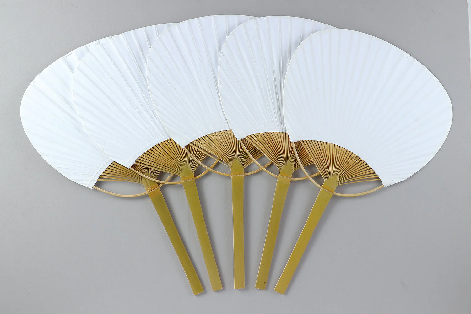 Fan white (bamboo) set of 5 - Image 2