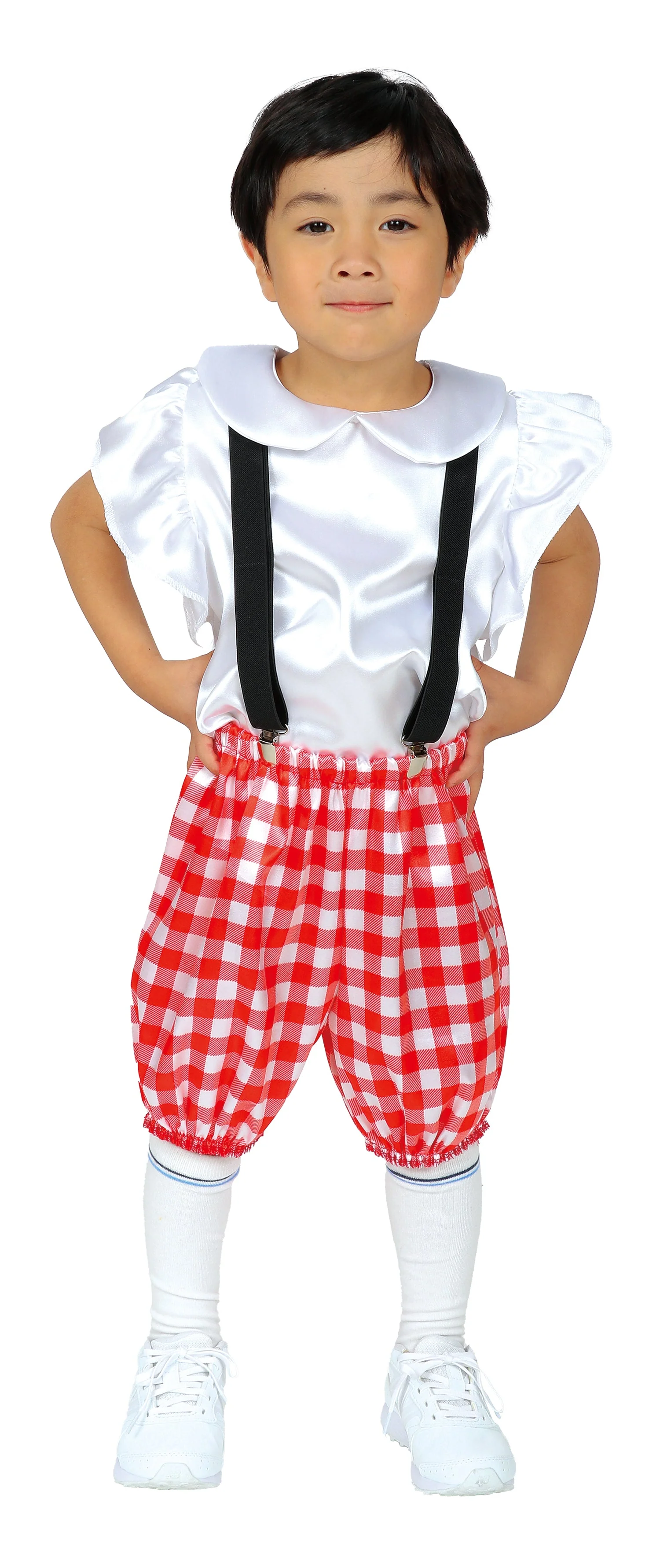 Soft satin pumpkin pants (Gingam) C size red - Image 4
