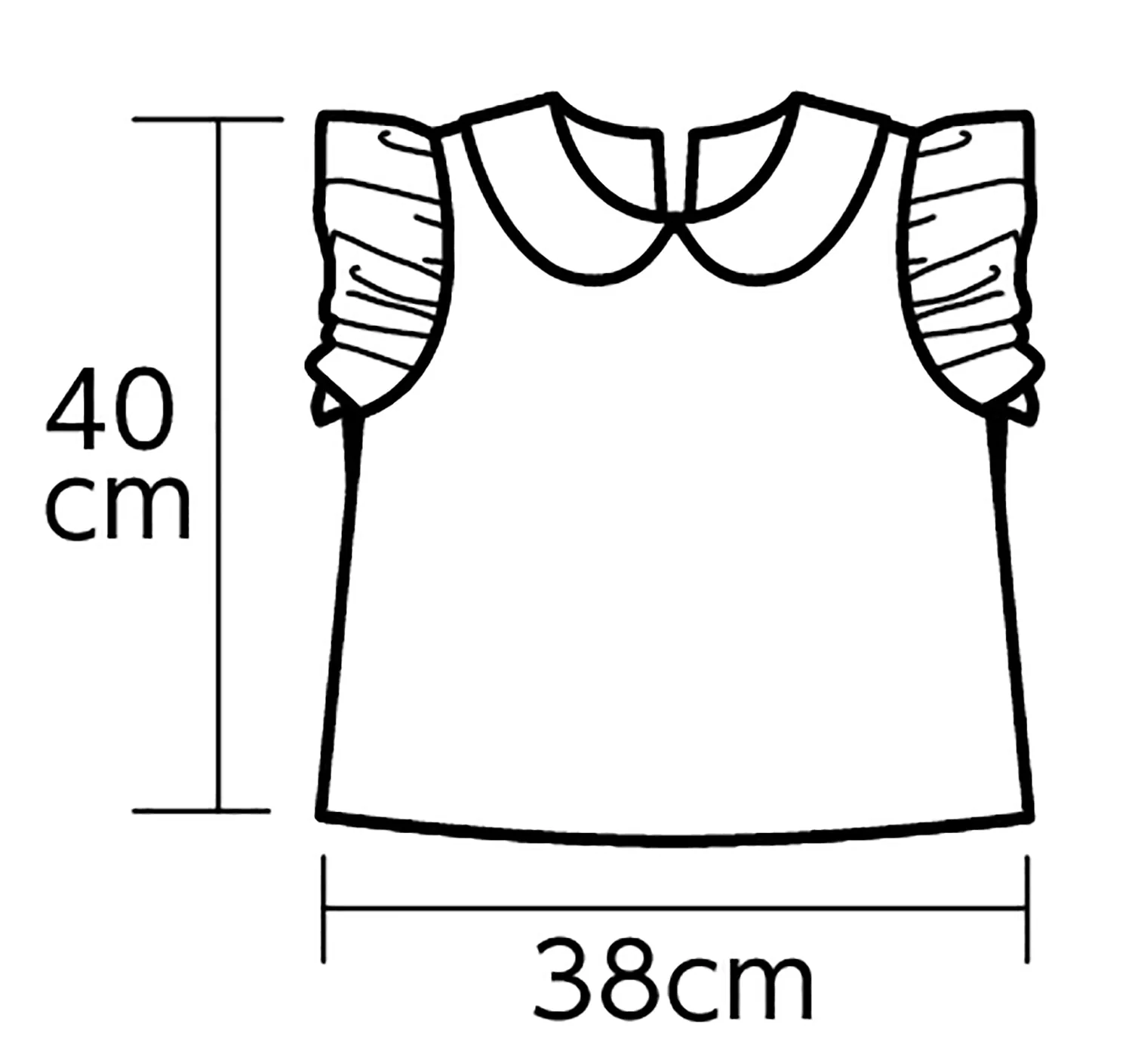 Soft satin frilled shirt with round collar, blue - Image 2