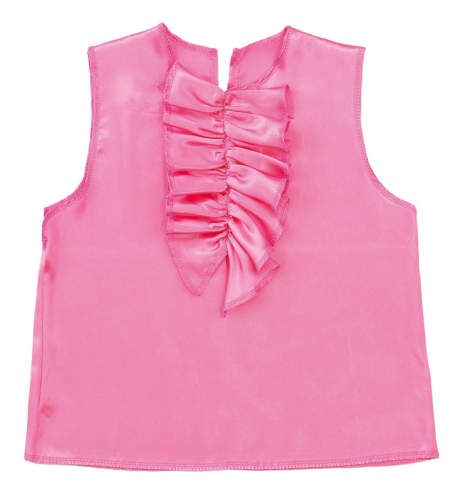 Soft satin shirt ruffle front peach