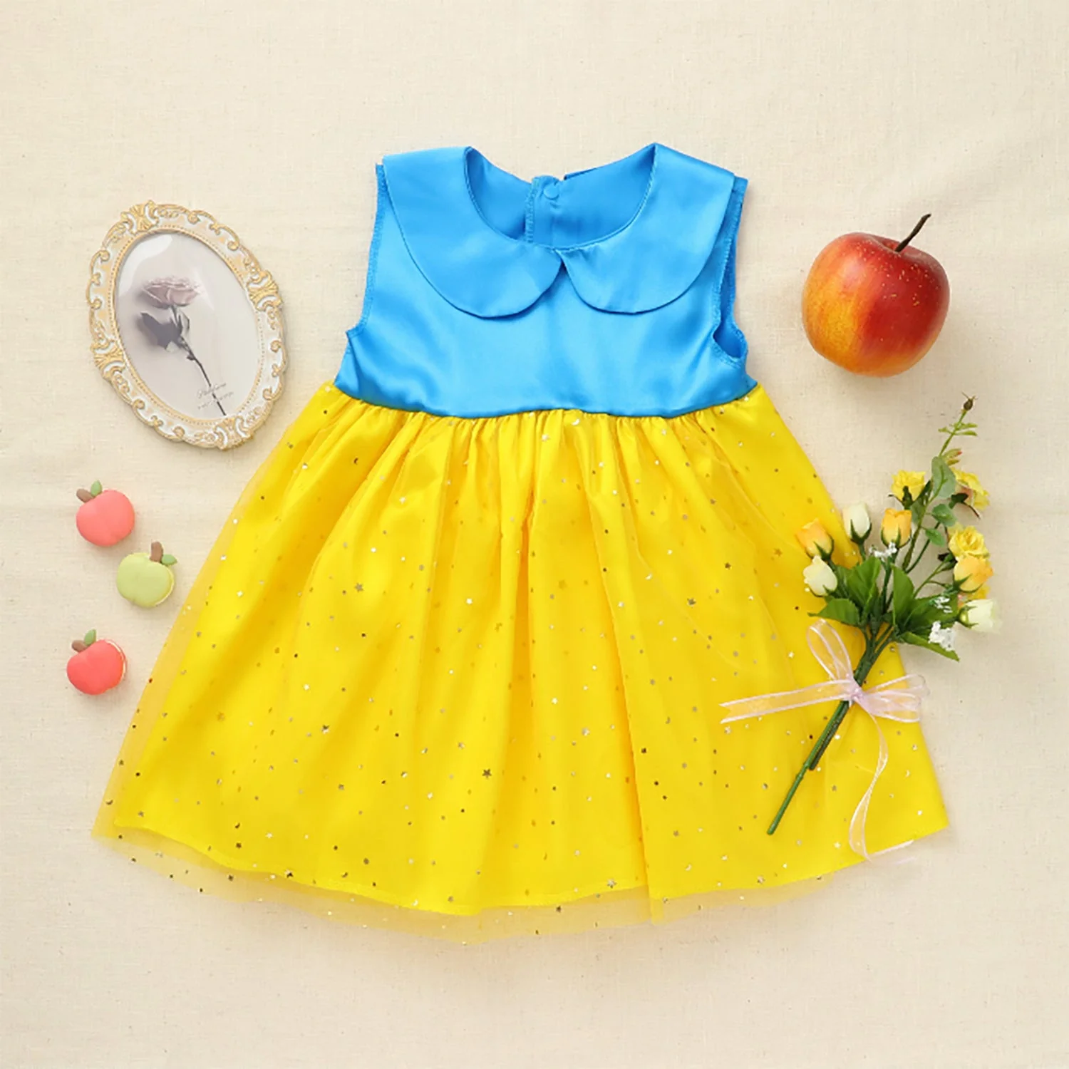 Princess dress blue & yellow - Image 2