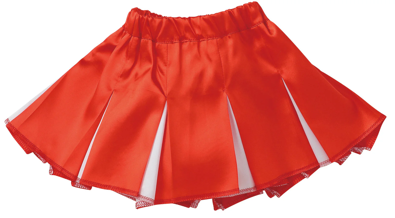 Soft satin pleated skirt red x white
