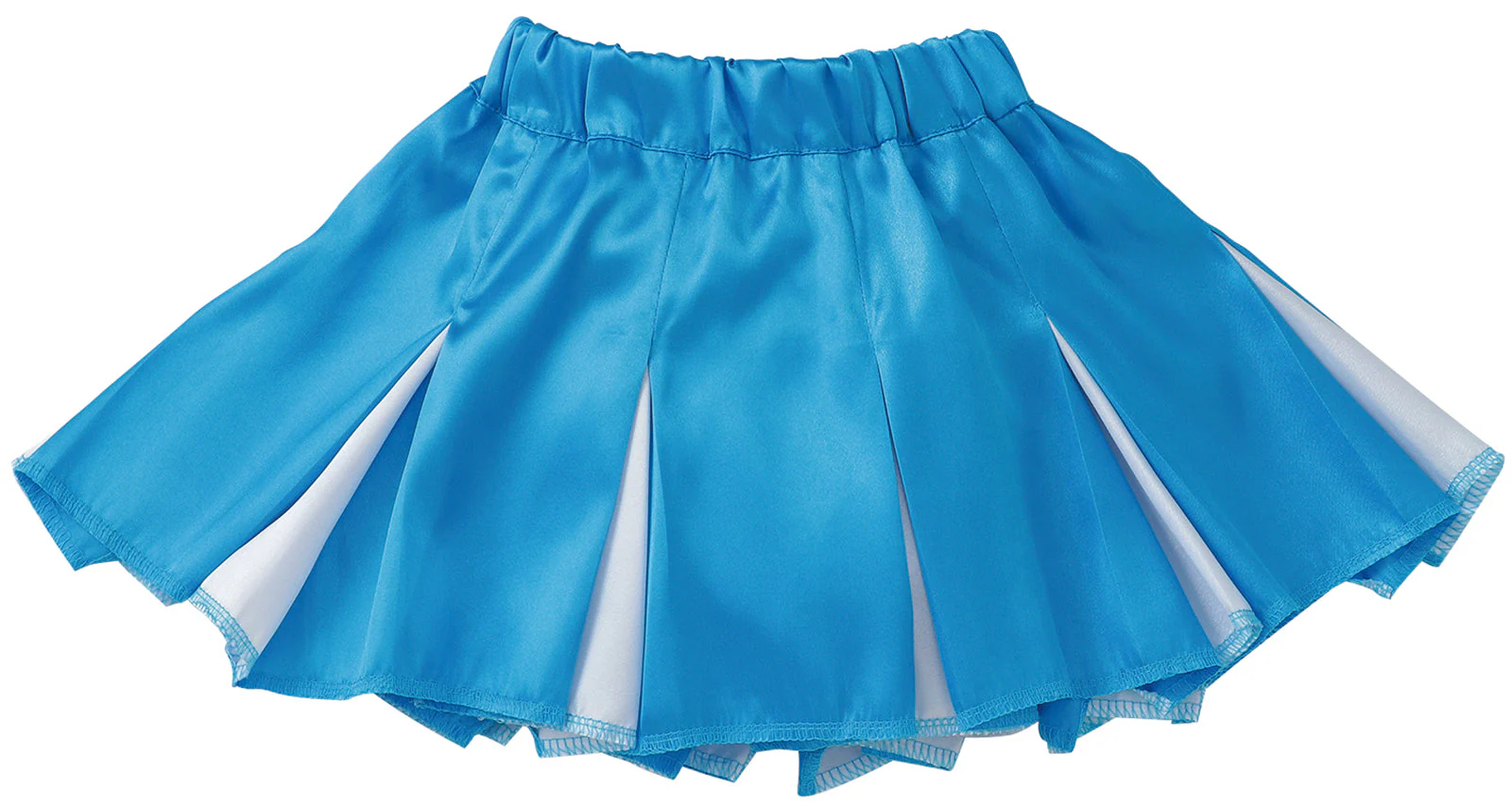 Soft satin pleated skirt blue x white