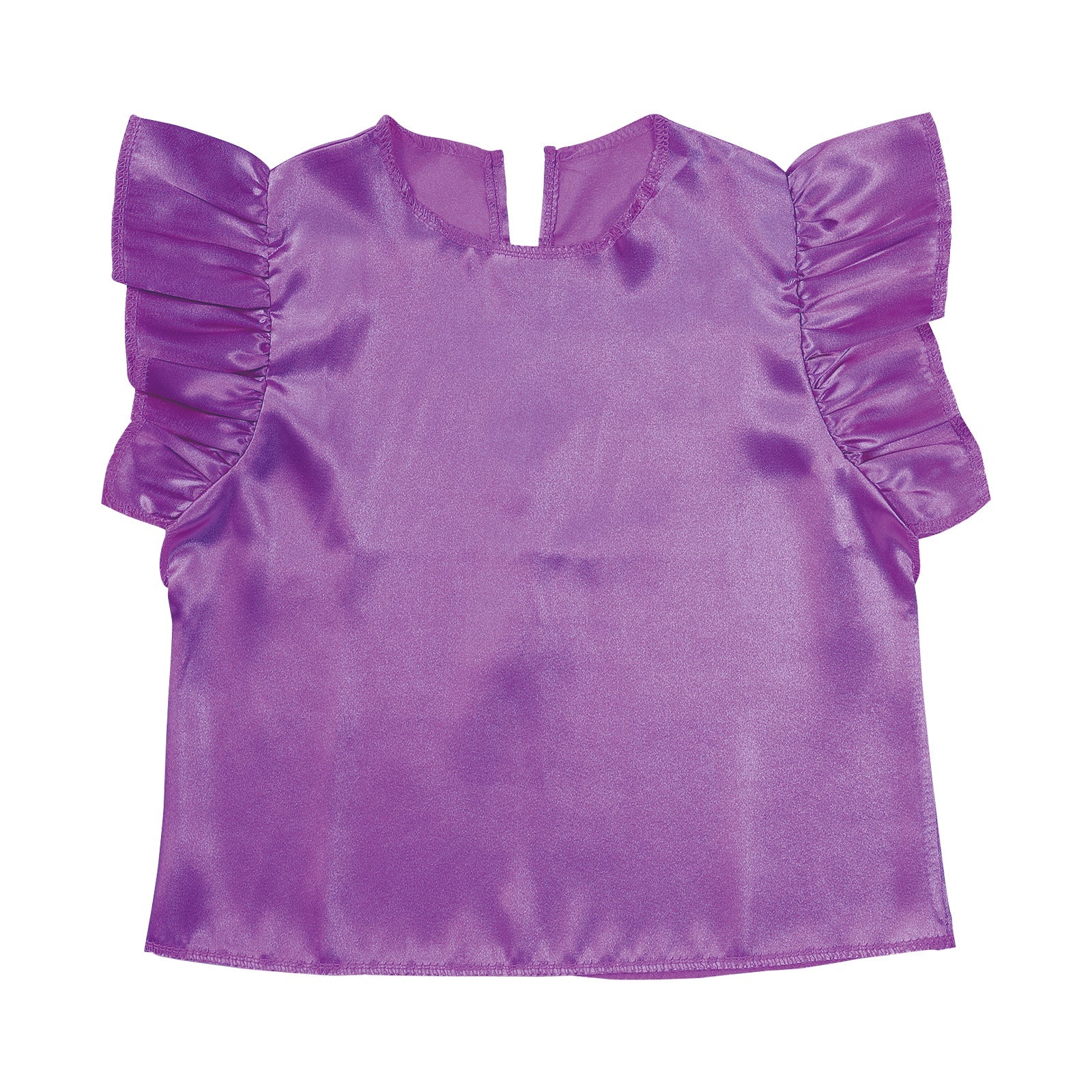 Soft satin fluffy shirt C purple