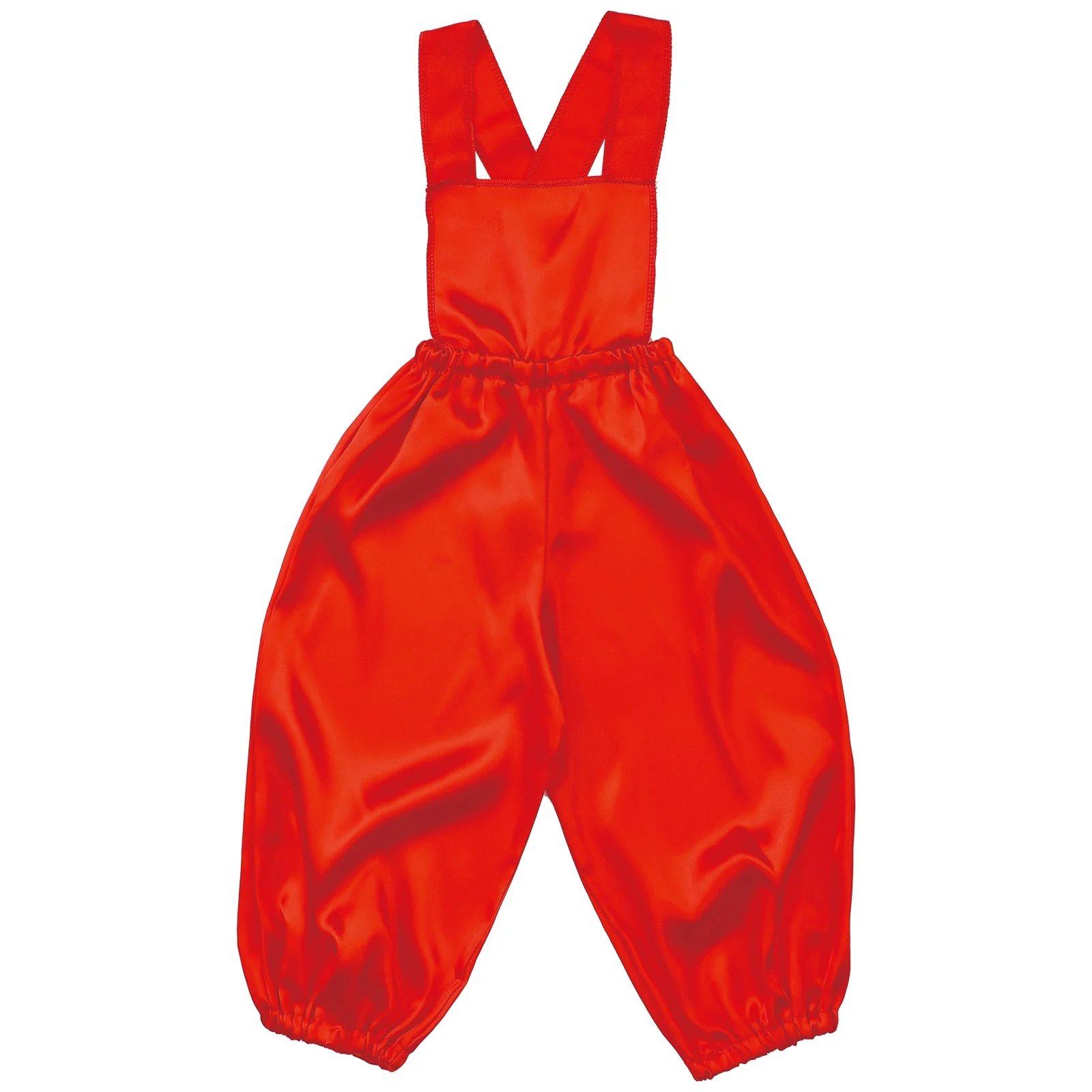 Soft satin overalls pants J red