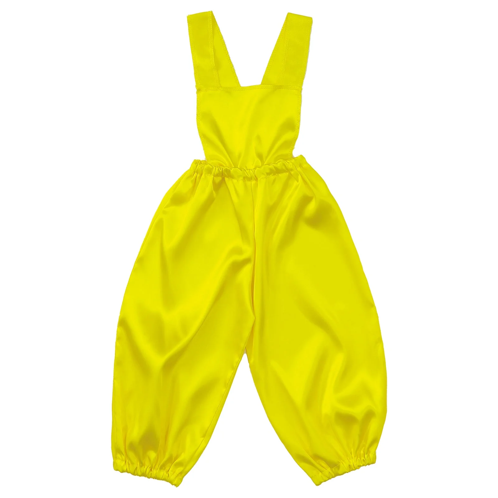 Soft satin overalls pants J yellow