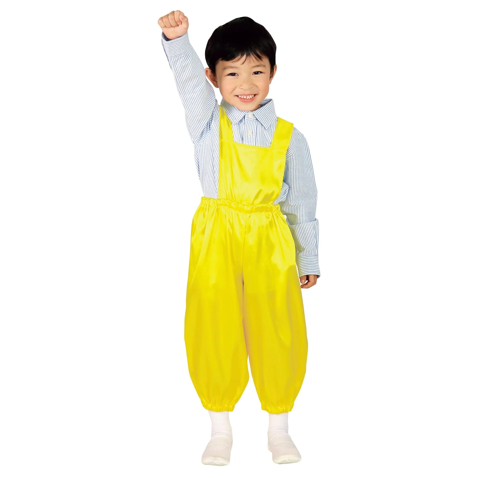 Soft satin overalls pants J yellow - Image 3