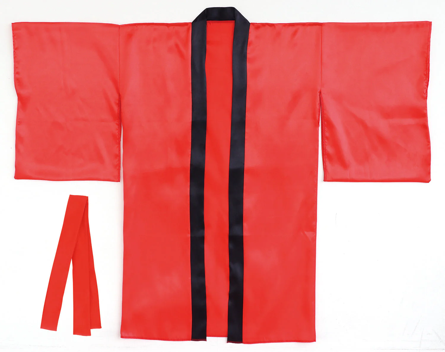 Soft satin long happy sleeves red M (with headband)