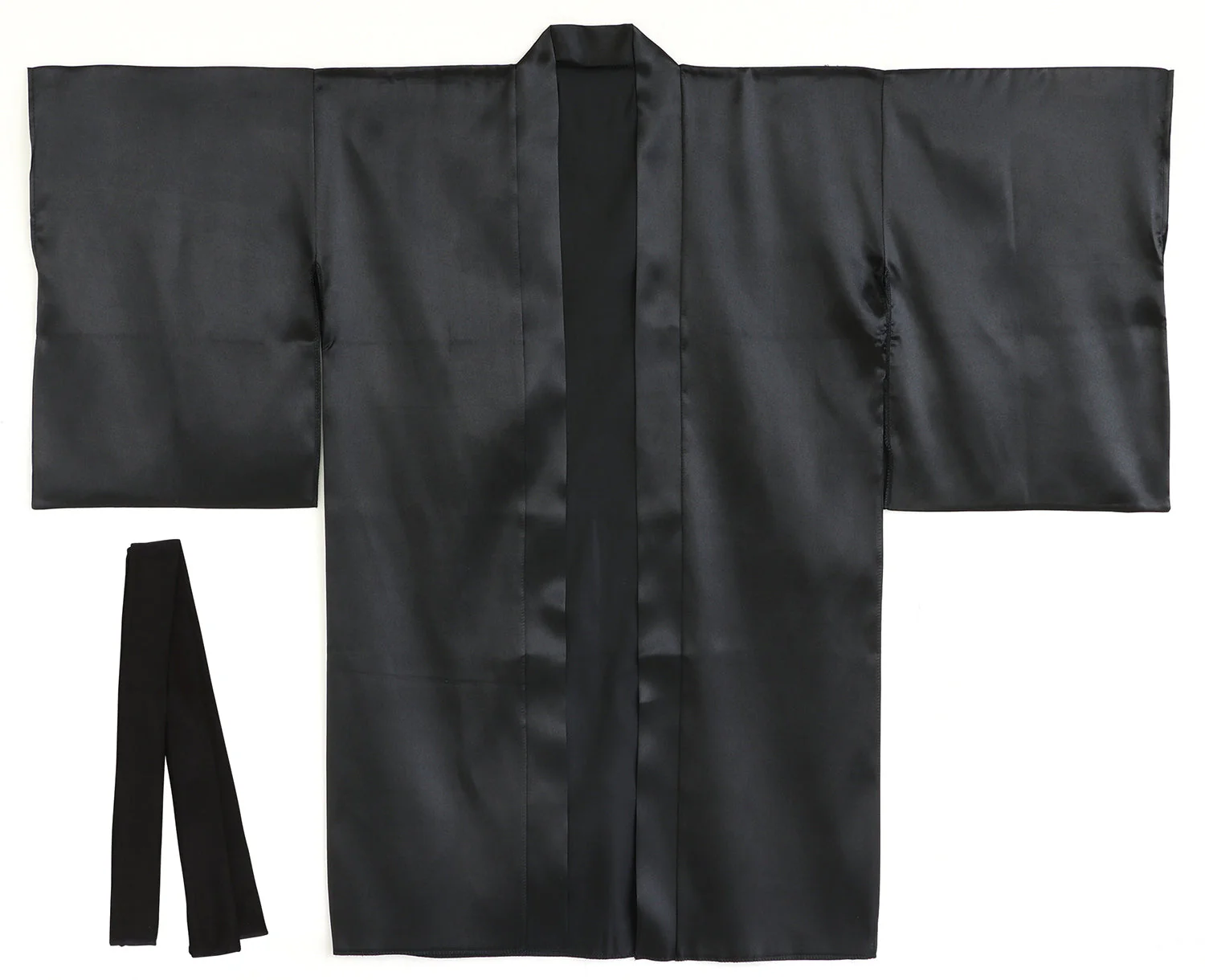 Soft satin long happy sleeves black M (with headband)