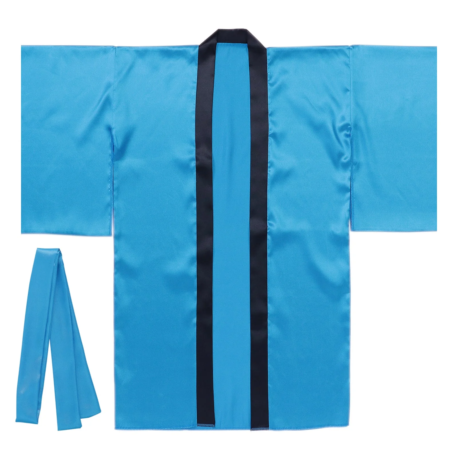 Soft satin long happy sleeves blue L (with headband)