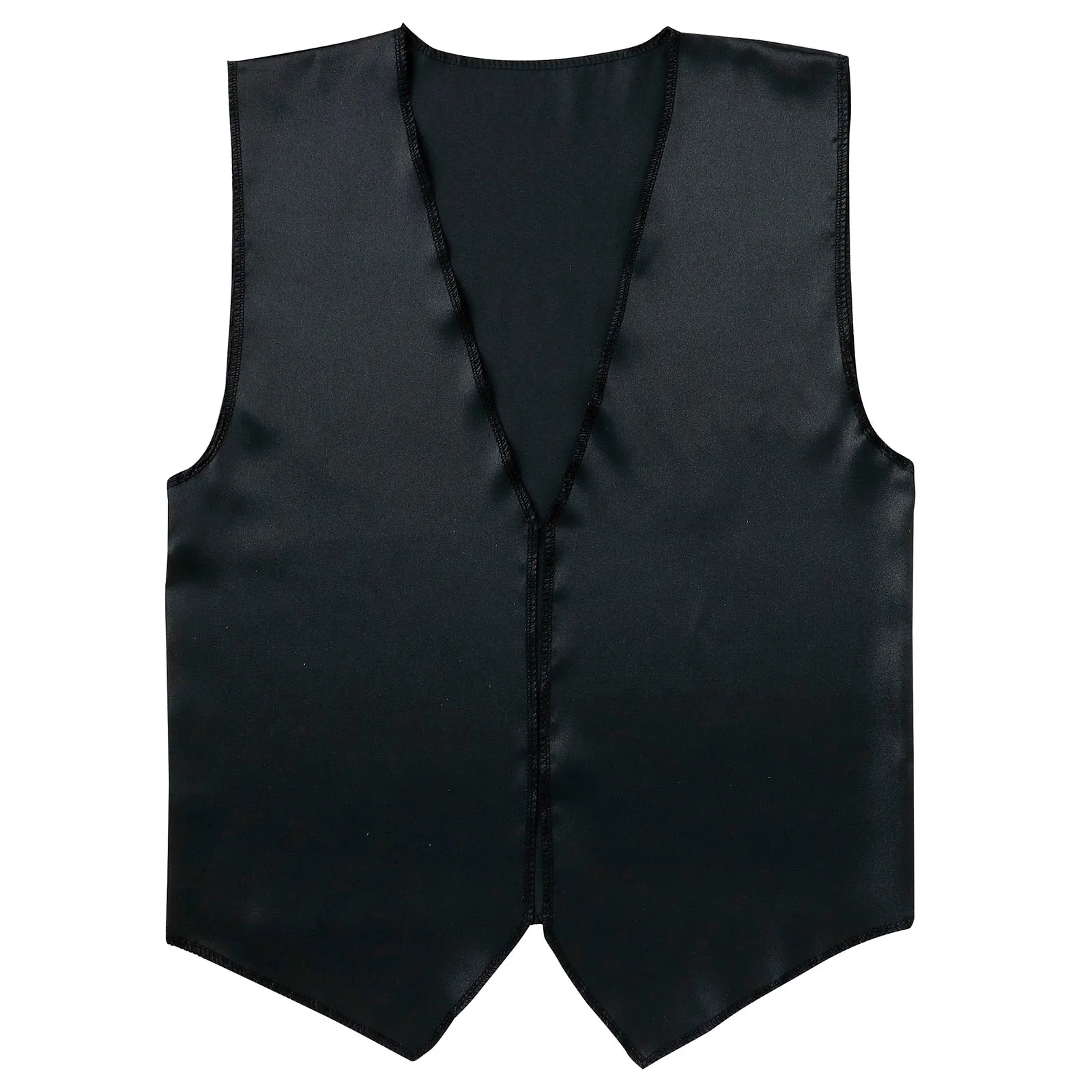 Soft satin vest V neck type black S