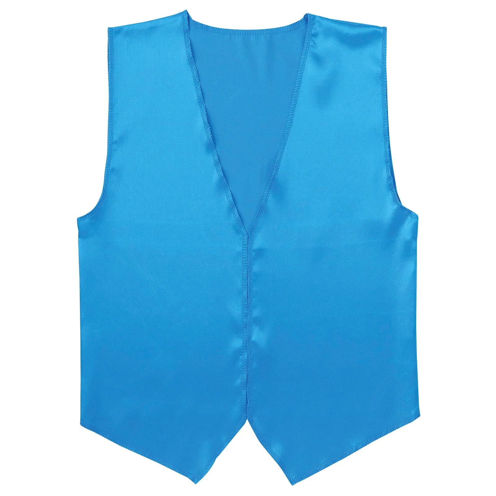 Soft satin vest V neck type blue L